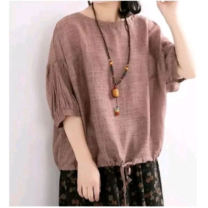 KEMEJA LINEN JUMBO XL - XXL LD 115-120 CM / PROMO OBRAL KEMEJA MURAH //  Kemeja twotone / Twotone Blouse