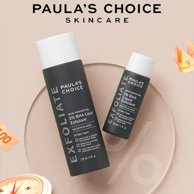 Paula's Choice  Skin Perfecting 2% BHA Liquid Exfoliant 30ml/118ml Cairan ampuh mengangkat sel kulit mati dan mencegah jerawat &amp; komedo