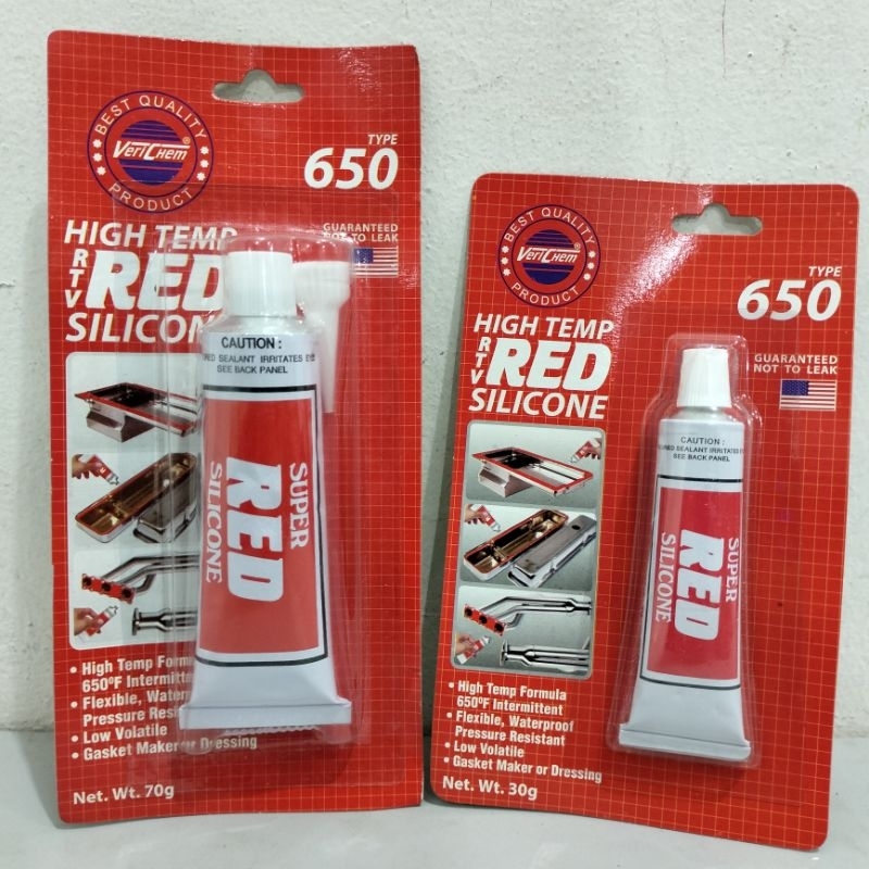 

LEM RED SILICONE 650 "VERICHEM" 30g/70g ||LEM UNTUK MESIN