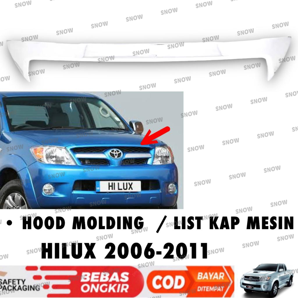 Hood Molding Hilux Lama 2006 2008 2011 List Kap Mesin Chrome