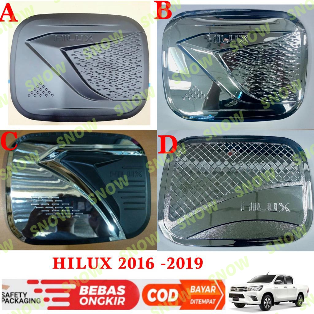 Tank Cover All New Hilux Revo 2016 2018 2019 Hitam Chrome