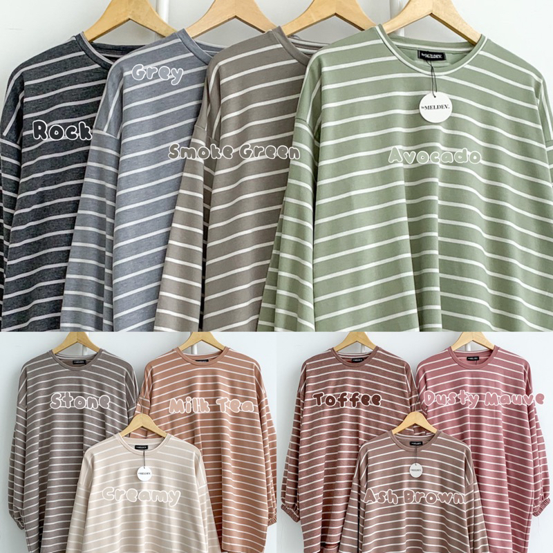 Bymeldev Oversize Stripes Top Kaos Salur Nonbusui Busui