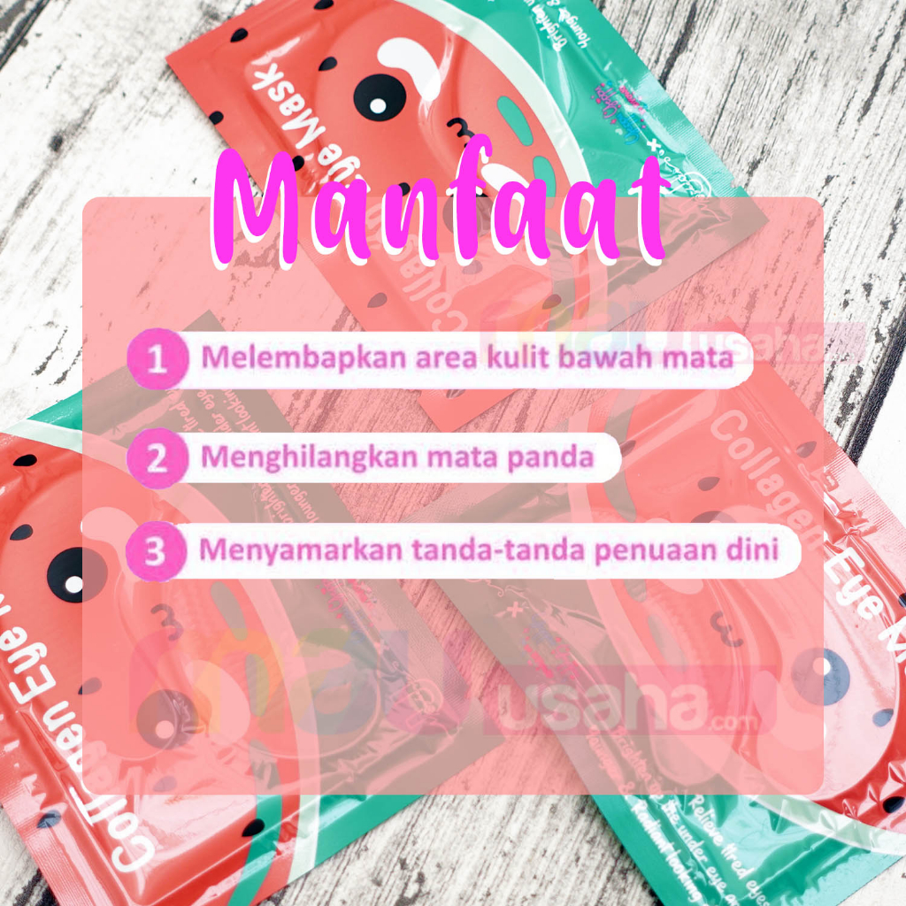 ✿ELYSABETHME✿ WATERMELON yeppu yeppu kiyowo collagen eyemask untuk mata panda dan lip mask untuk bibir kering umaskerin chingu