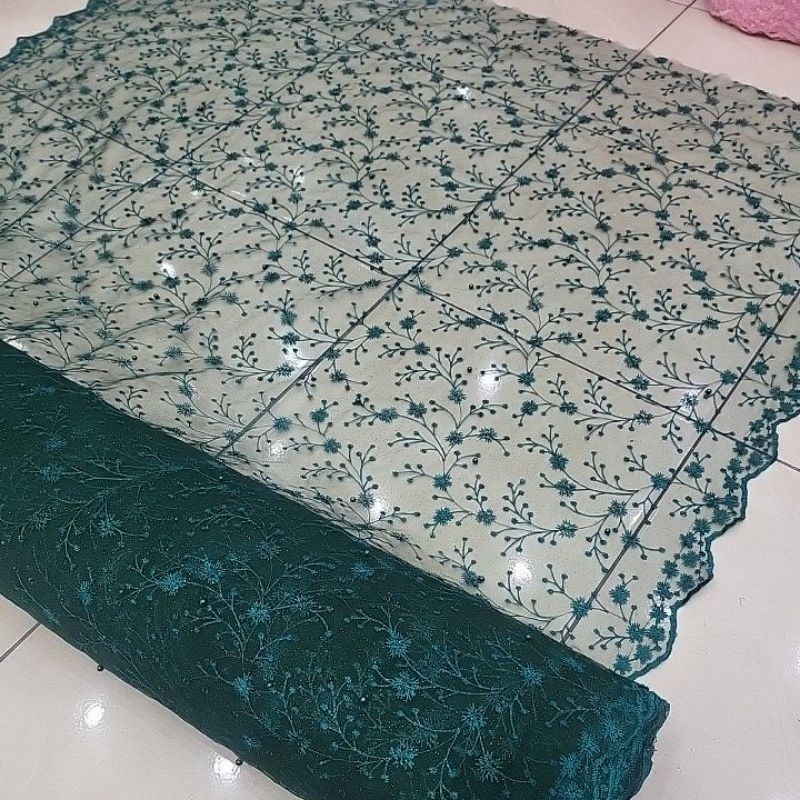 kain tile murah mutiara gliter fashion