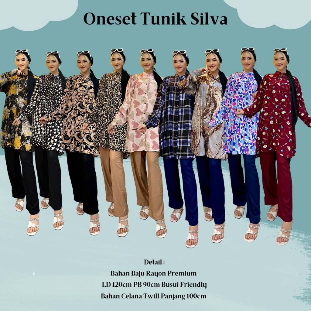 Oneset Tunik Silva  by Ratu/Oneset Lengan Panjang/oneset murah