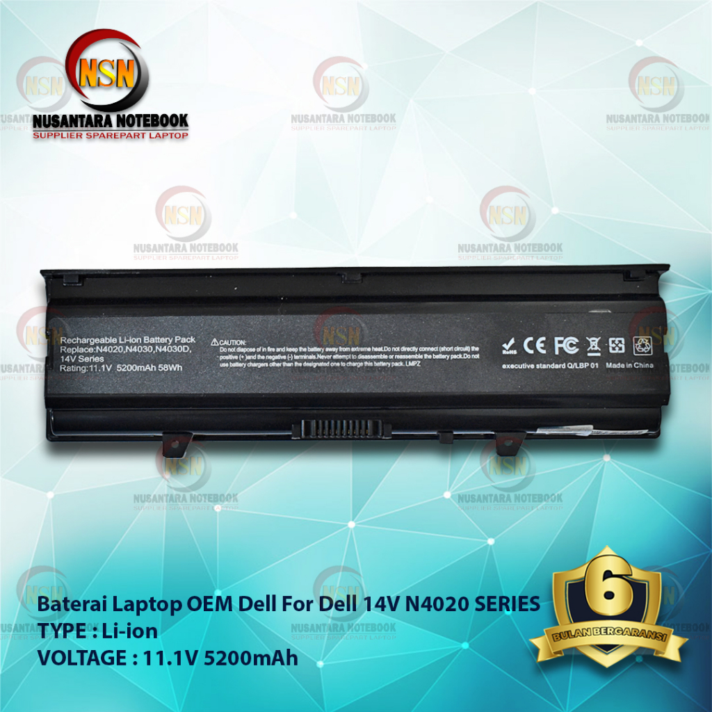 Baterai Dell ORI Inspiron 14V 14VR N4020 N4030 M4010 TKV2V 11.1V 5200mAh