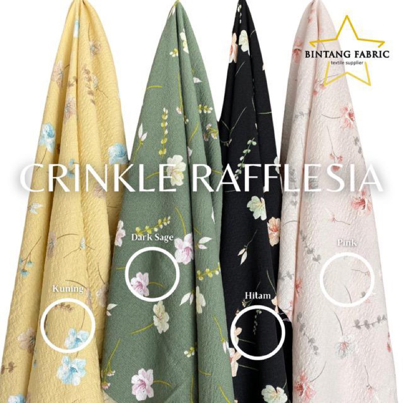 Bahan Kain Crinkle Cringkle Dobby Rafflesia 0,5 meter