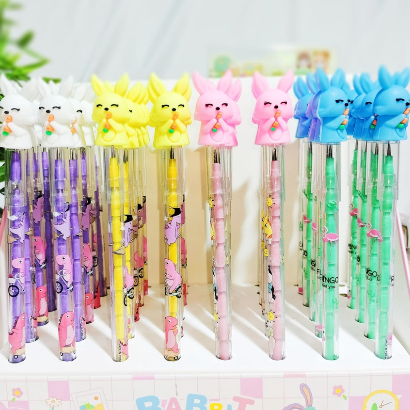 Pensil Susun Kelinci Cute Lucu / Pensil Bensia Rabbit Super Unik Murah Perlengkapan Sekolah Anak Kualitas Premium Ready Grosir dan COD