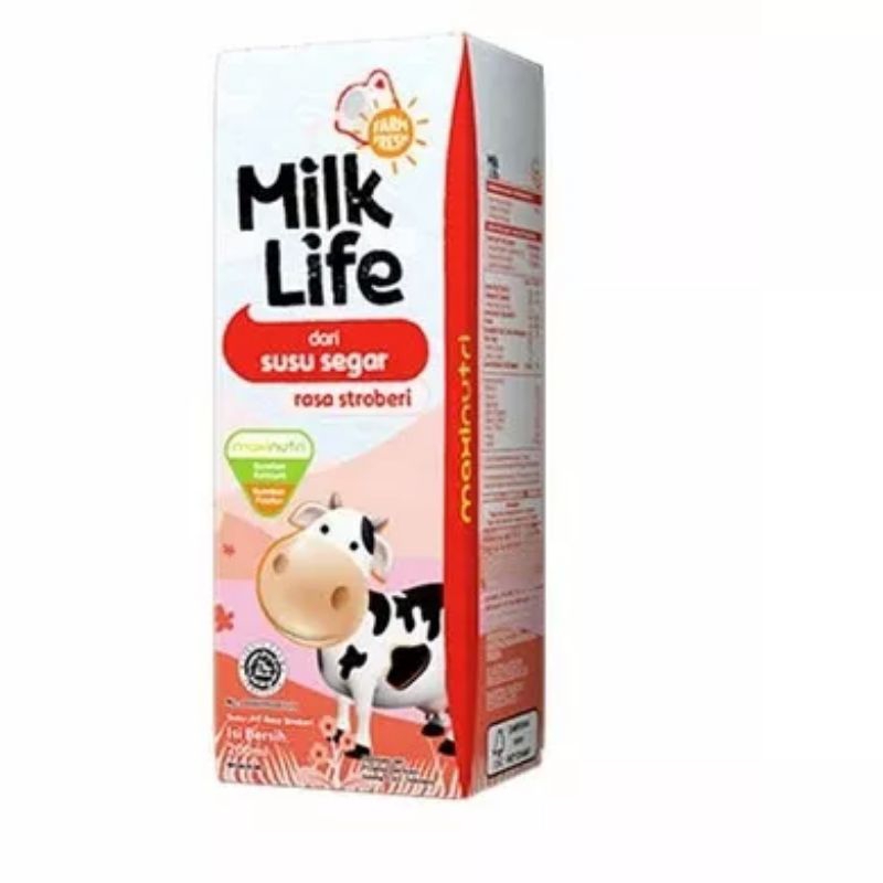 

[ 3 Pcs ] Milk Life Susu UHT 200ml / Plain / Stroberi