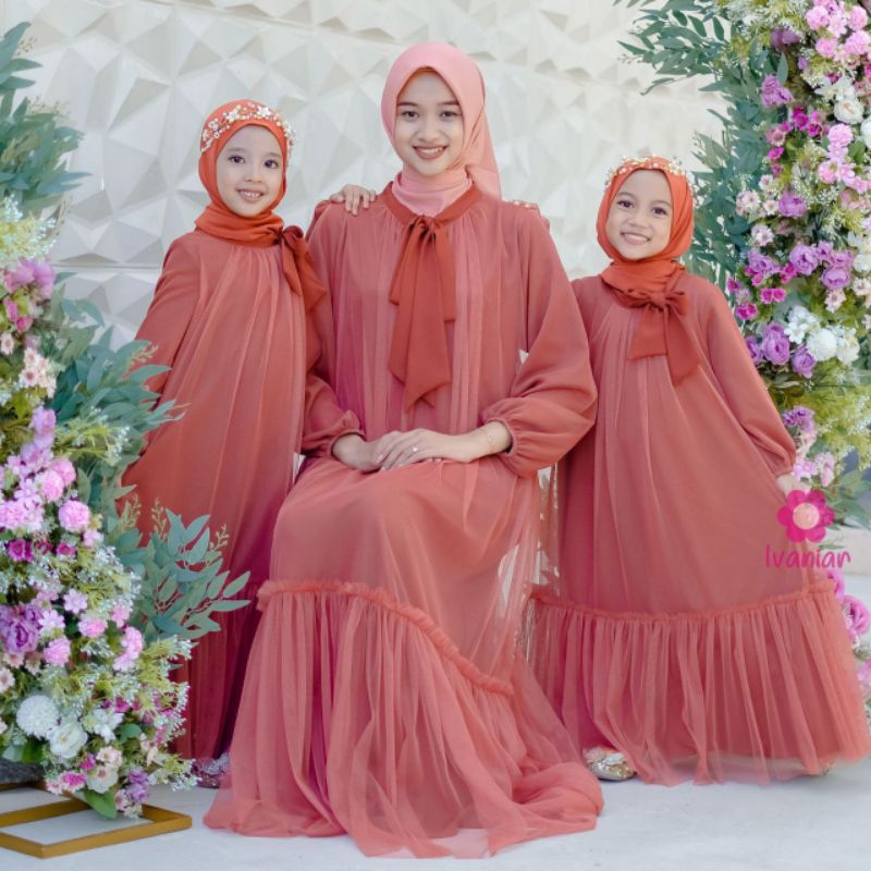 alice dress. gamis tile couple ibu dan anak