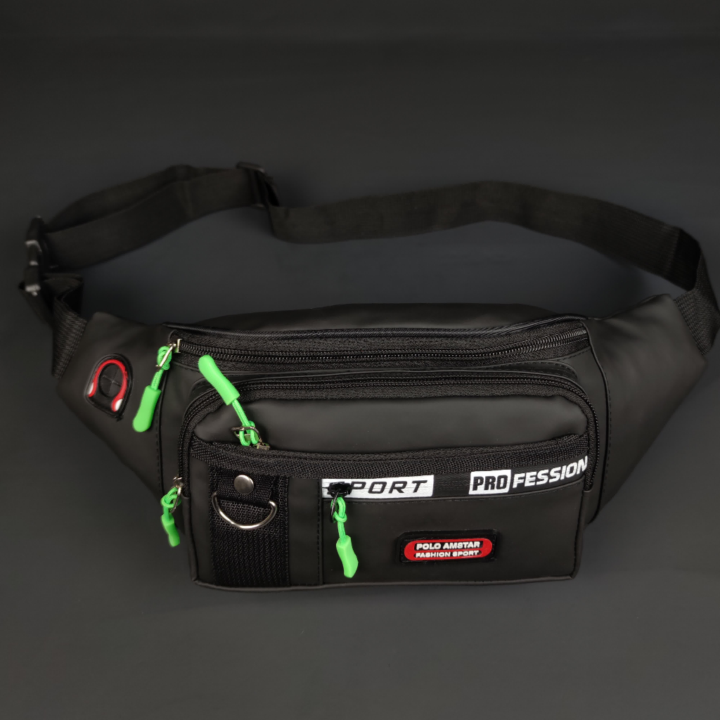 Waistbag Waterproof Import Quality Polo Amstar Tas Pinggang Anti Air Tas Selempang Bahu