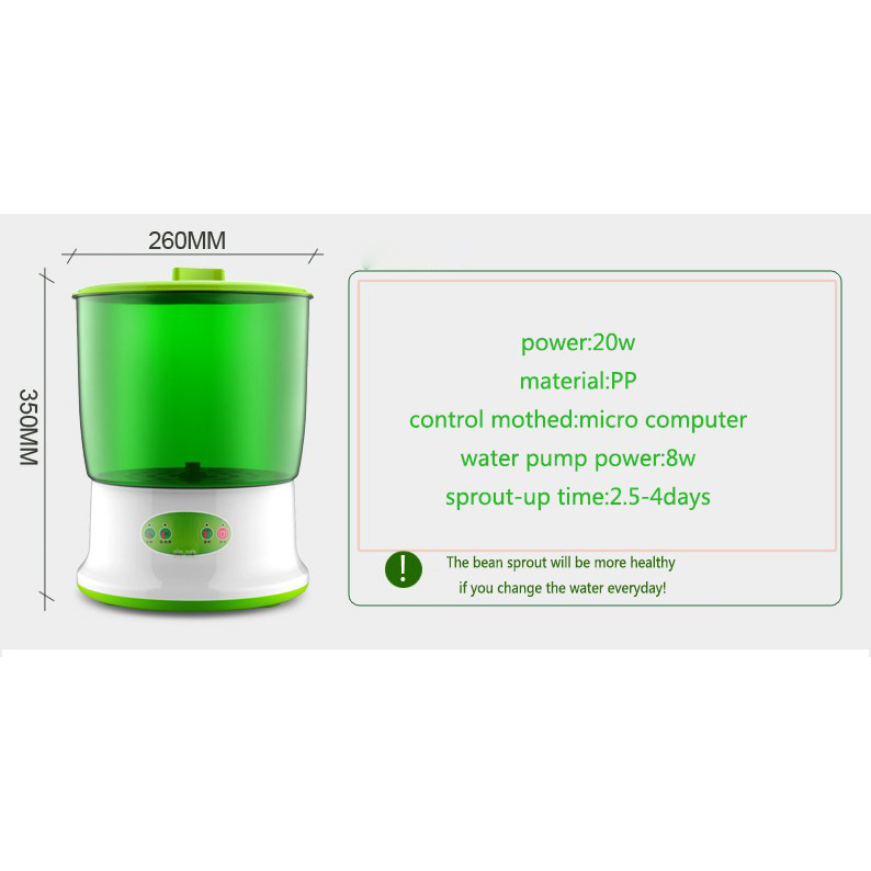 Mesin Kecambah Otomatis Intelligent Bean Sprouts Maker Electric - JIQI3 - Green
