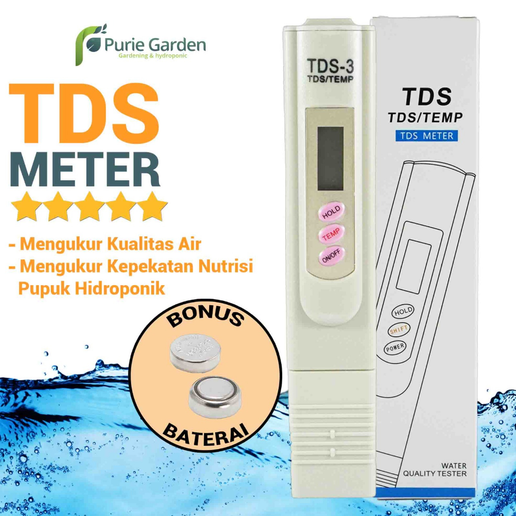 TDS Meter Alat Ukur Hidroponik Hold