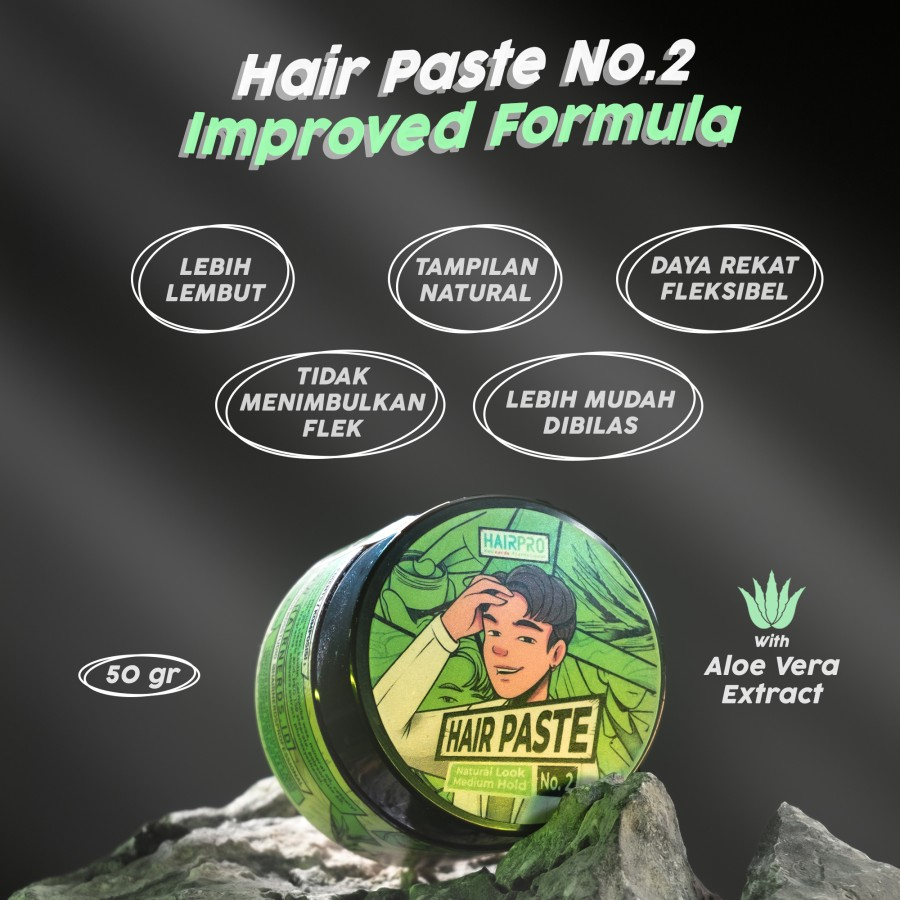 Hairnerds Professional Paket Miracle Treatment &amp; Hair Styling Paste Pomade Free Sisir