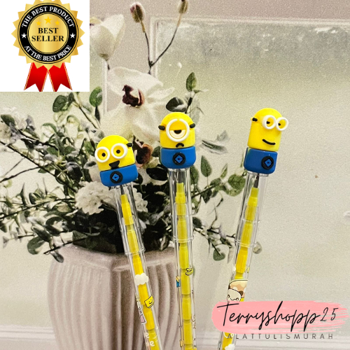 

Pensil Susun Karakter Minion Kuning Kartun Lucu Pensil Pelor Cute
