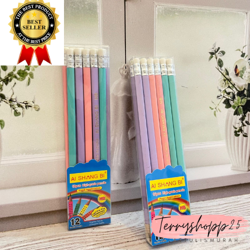 

Pensil Aishing Warna Soft Pastel Lilac Tosca Merah Muda Pensil Sudah Di serut Pensil Sekolah Termurah COD