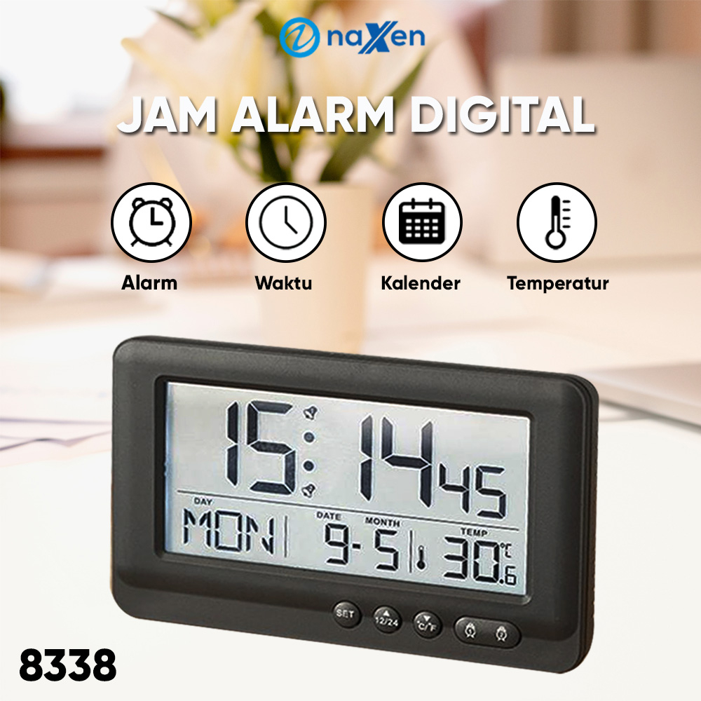 Jam Meja Digital Naxen / Smart Alarm LED Digital Clock 4in1 8338