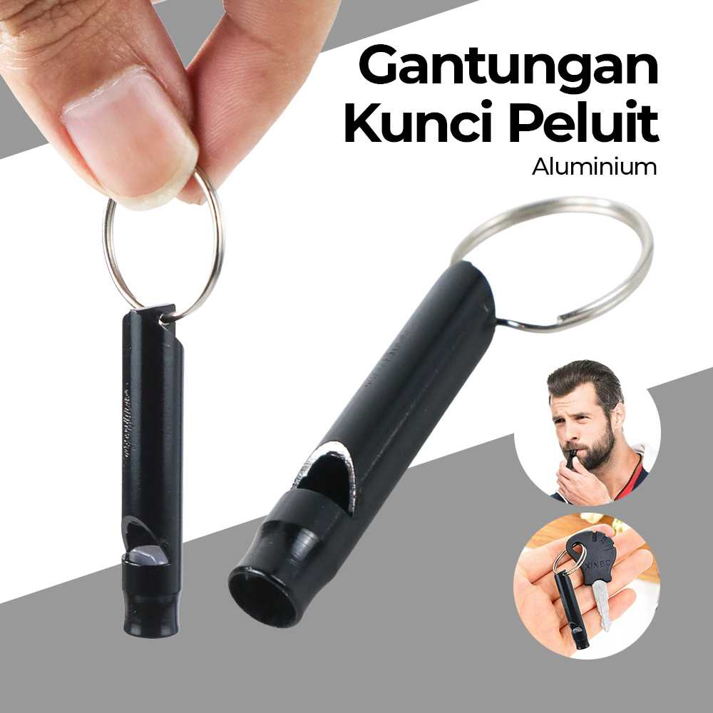 Gantungan Kunci Peluit Bahan Aluminium Kuat - Suara Pluit Nyaring dan Keras - Aktivitas Outdoor