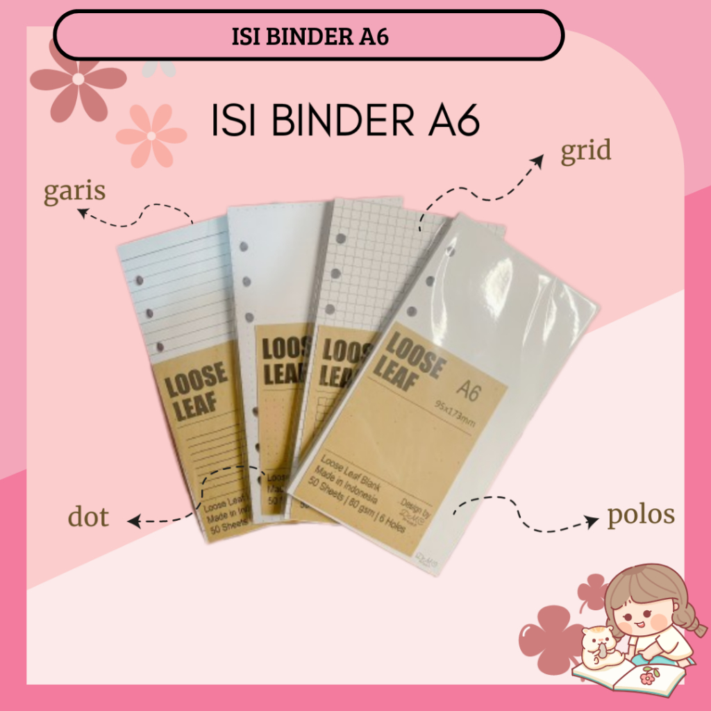 

REFIL ISI BINDER A6 ISI BINDER UKURAN A6 ISI BINDER WARNA