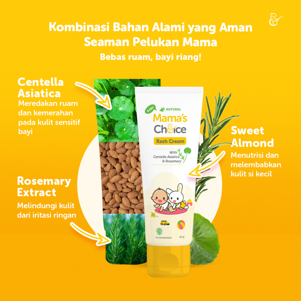 Baby Diaper Cream | Rash Cream Mama's Choice - Krim untuk meredakan biang keringat, ruam popok, ruam susu (Terdaftar BPOM)