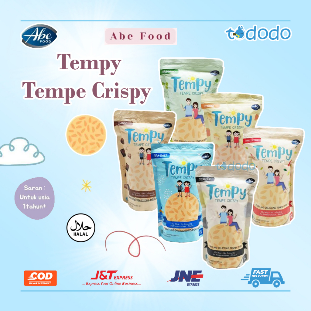 Snack Cemilan Sehat Anak Makanan Ringan Abe Food Tempy Keripik Tempe Crispy 70gr