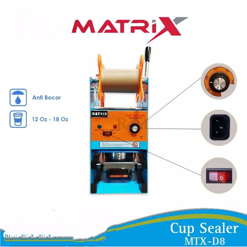 Cup Sealer matrix MTX-D8/mesin press gelas plastik matrix 12-18oz MTX-D8