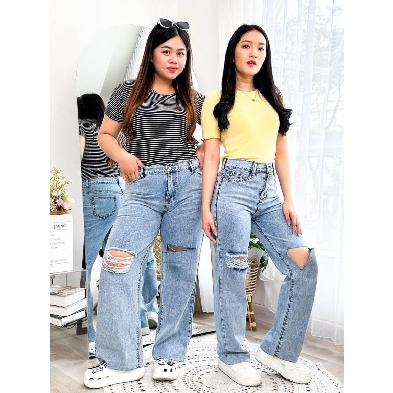 CELANA JEANS WANITA TURKU BLUE KULOT