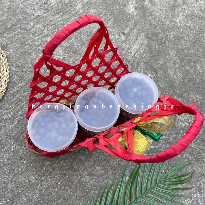 

NATAL SERIES | TAS YUKENSI PENDEK WARNA PITA | tas kue kering tas makanan tas bambu tas cantik tas natal hampers natal