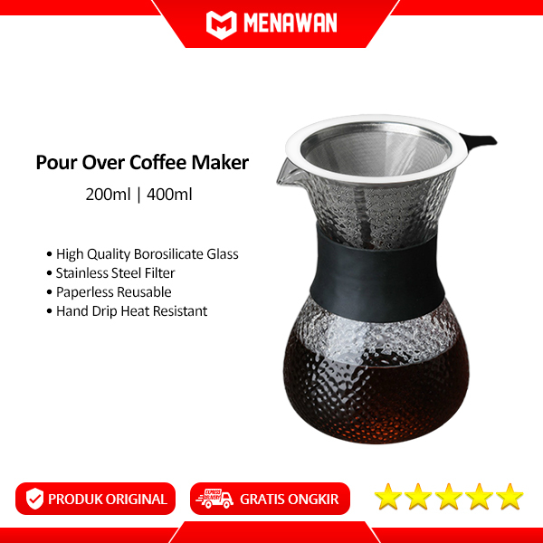 Pour Over Coffee Maker Manual Brew Alat Seduh Kopi Barista Model V60 Original