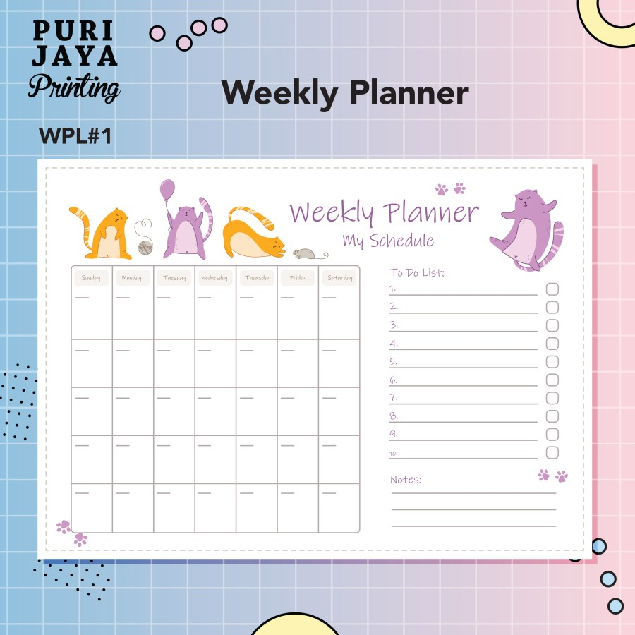 

WEEKLY PLANNER ACRYLIC CUST