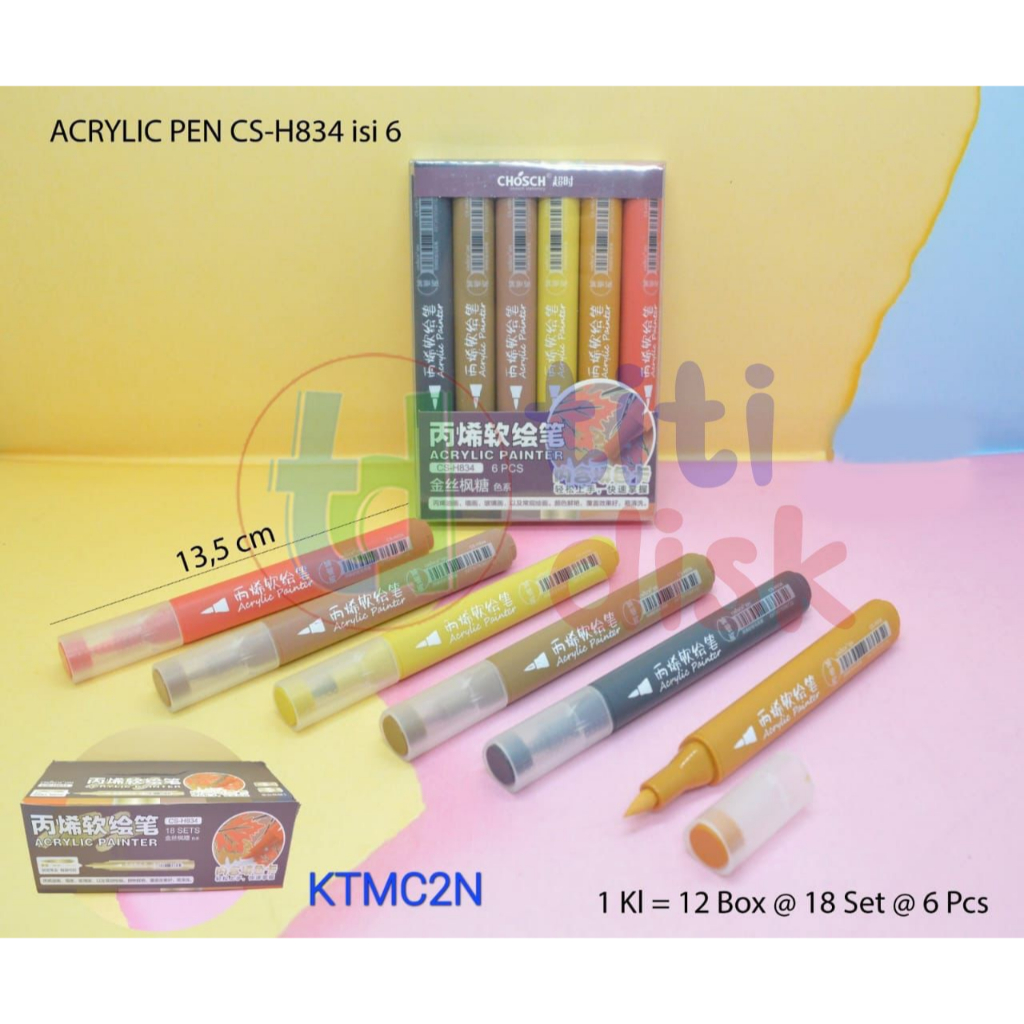 

Spidol Acrylic Painter Spidol Kaca 1 Set isi 6 warna dengan warna yang bold
