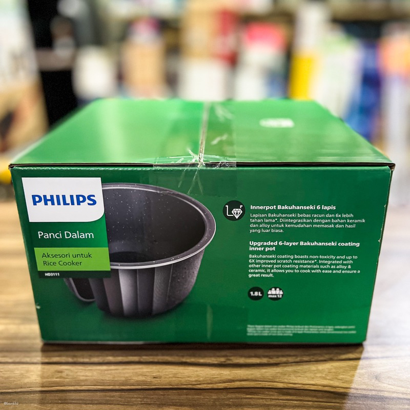 Philips Inner Pot philips / Teflon Philip Rice Cooker Bakuhanseki Untuk HD4515 Digital HD3111/30 PANCI PHILIPS HD3111/33 Inner Pot Panci  4515 1.8L Bakuhanseki HD3138 3132 3131 3129 3128 3127 3119 3118 3053 3110 4515