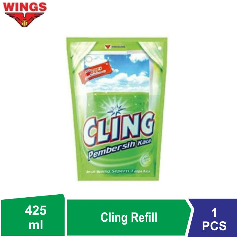 CLING Cairan Pembersih Kaca 425 ml Refill