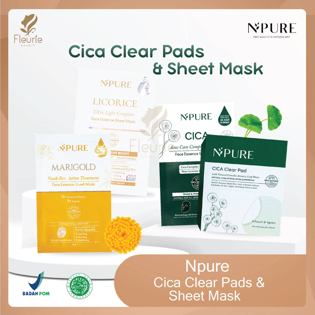 NPURE Cica Clear Pads Sachet 4gr - NPURE Kapas Exfoliasi Original BPOM