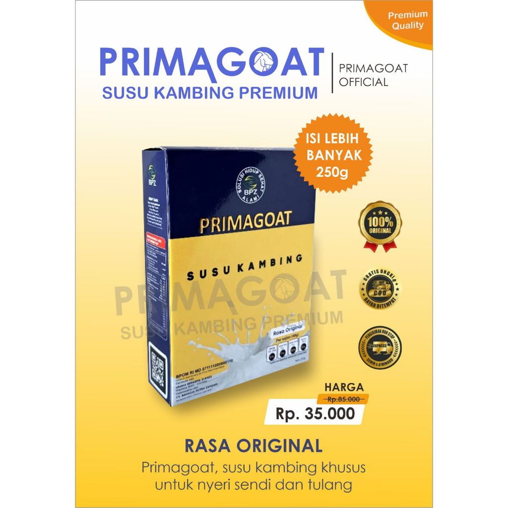 

Susu Kambing Etawa Primagoat Atasi Nyeri Sendi, Asam Urat dan Kesehatan Pernafasan rasa Original