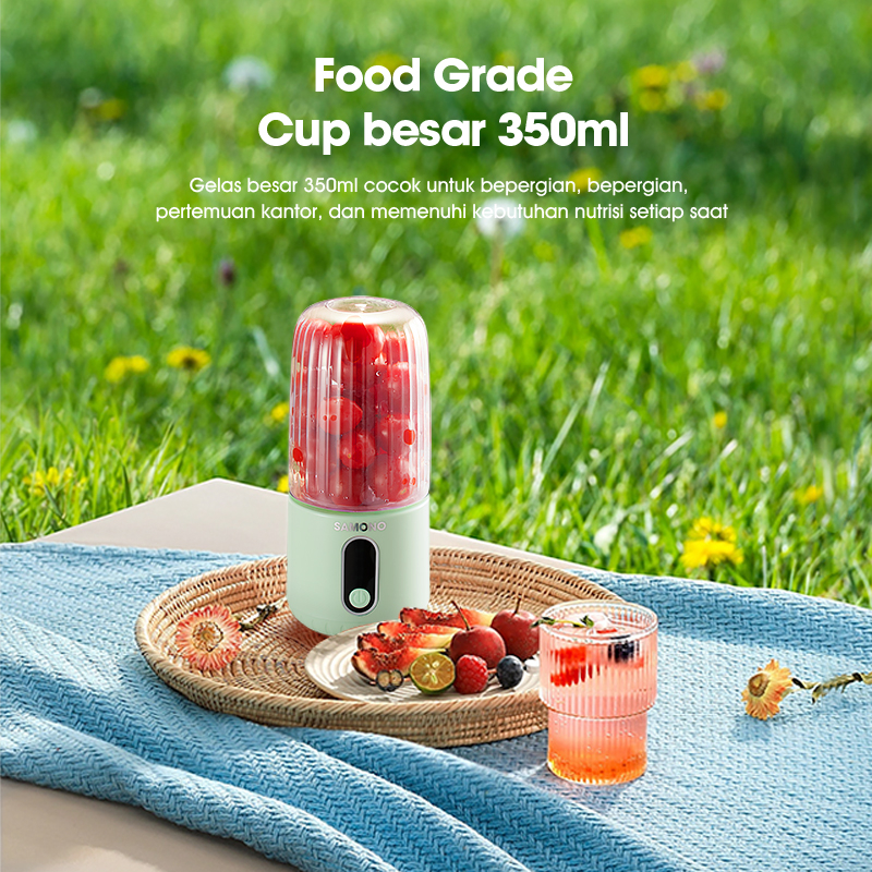 SAMONO Blender Portable Juicer Portable Blender Buah 6 Mata Pisau 1200 mAh Garansi 1 Tahun SW-Y6