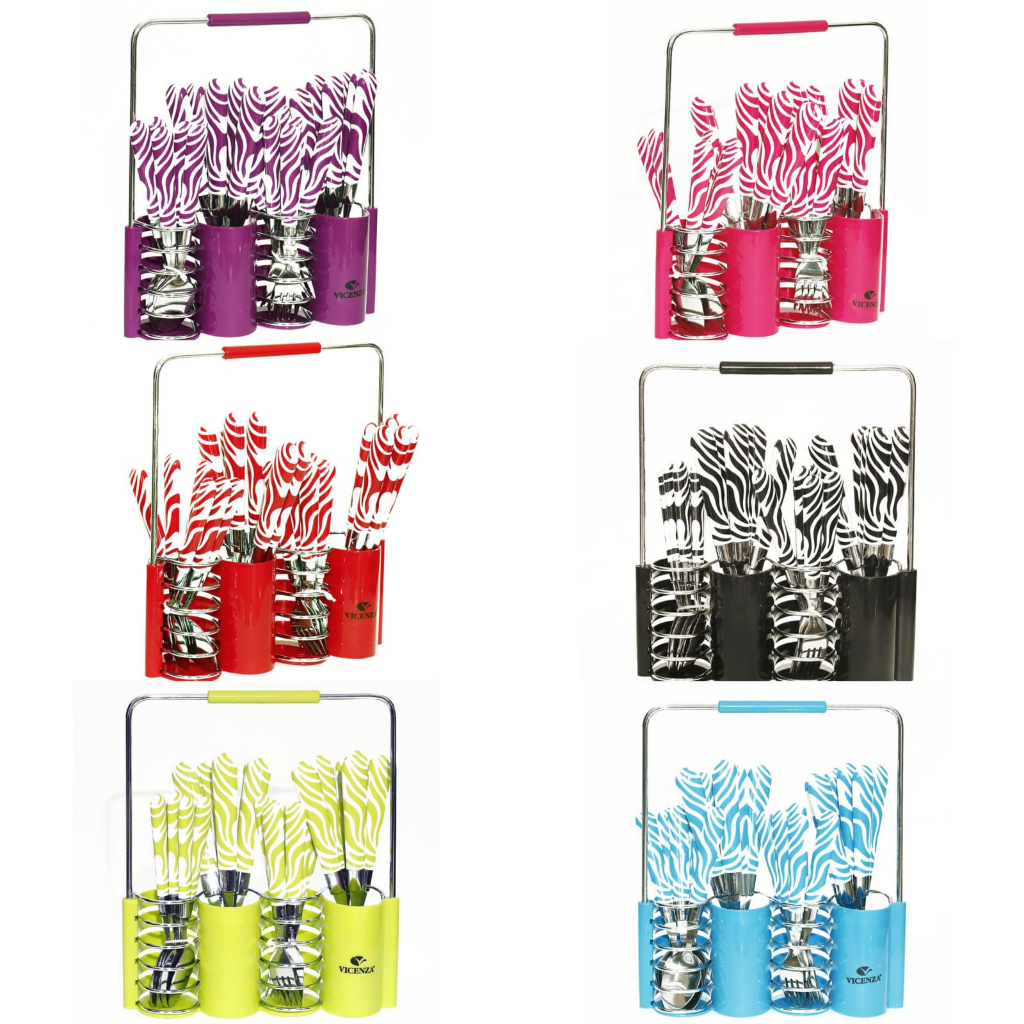 Stok Baru PROMO VICENZA ORIGINAL v242c sendok dan garpu set motif zebra sendok makan sendok teh