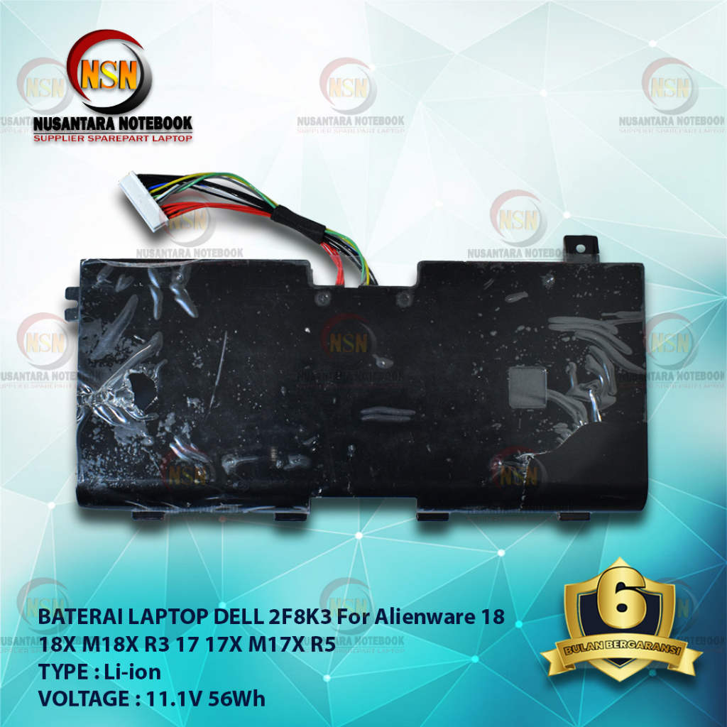 Baterai ORI DELL Alienware 18 18X M18X R3 17X 2F8K3 11.1V 56Wh