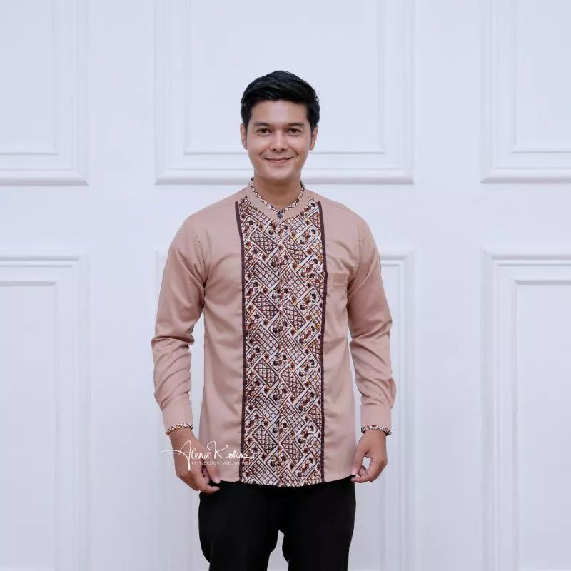 Baju Kemeja Koko Kombinasi Pria dewasa Kemko model Zayyed