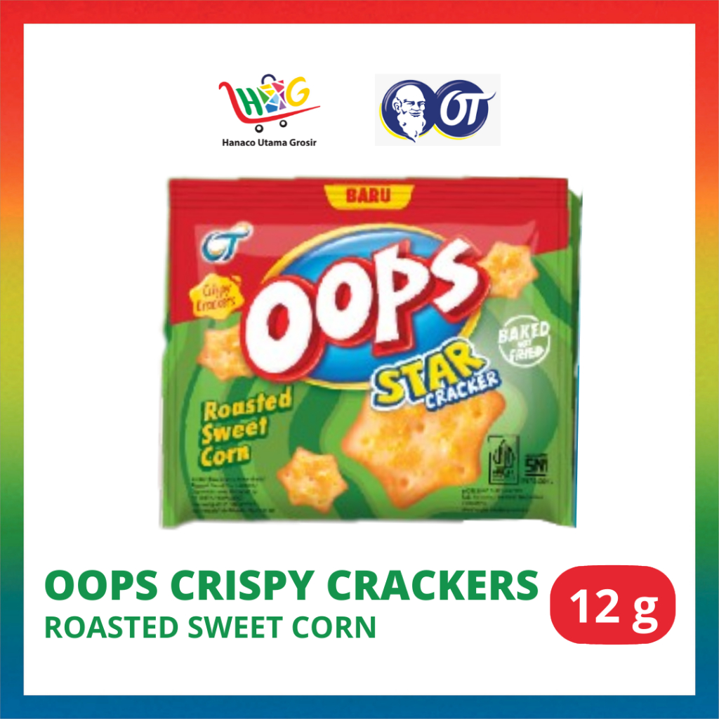 Oops Crispy Crackers Ayam Tomat Panggang / Jagung Bakar Manis - 12g