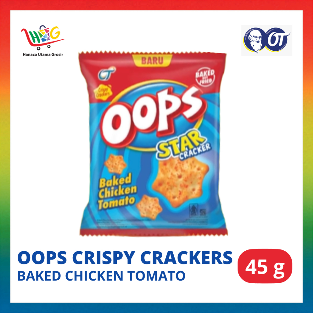 Oops Crispy Crackers Ayam Tomat Panggang / Jagung Bakar Manis - 45g