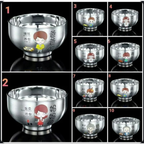 

Unik Mangkok Karakter silsilah keluarga stainless plus tutup kedap udara - Papa Plus dus buble Diskon