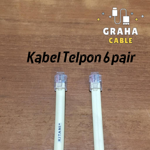 Kabel Telepon/Telpon 6 Pair + Rj12 Per-Meter