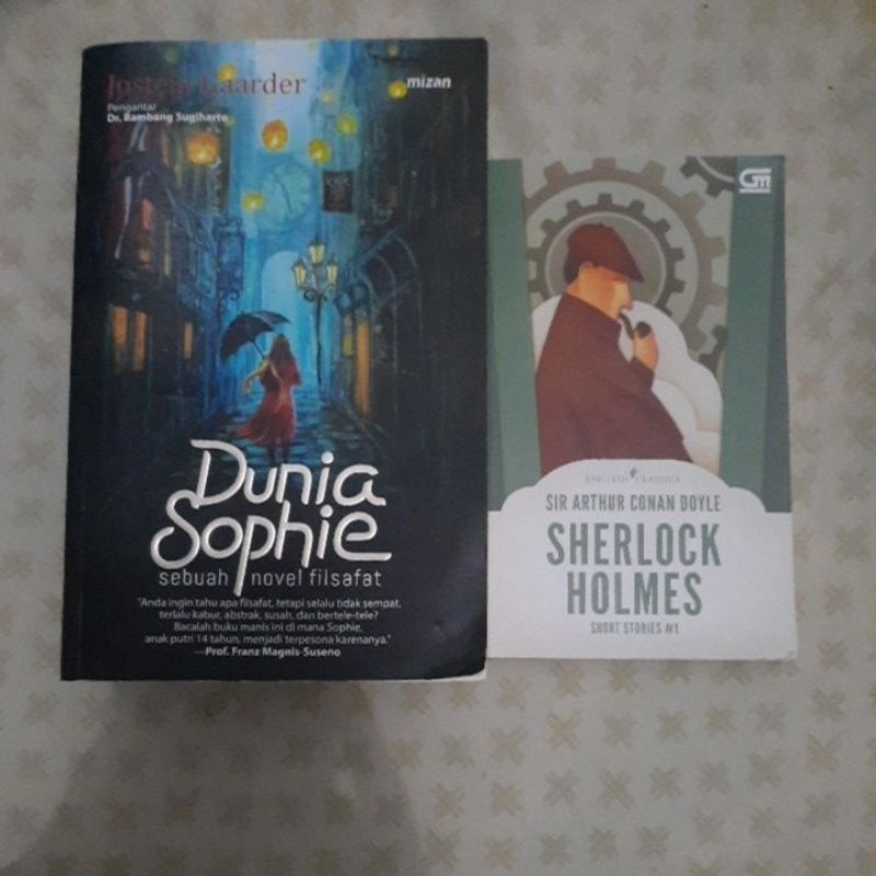 Preloved novel Dunia Sophie dan English Classic Sherlock Holmes short story