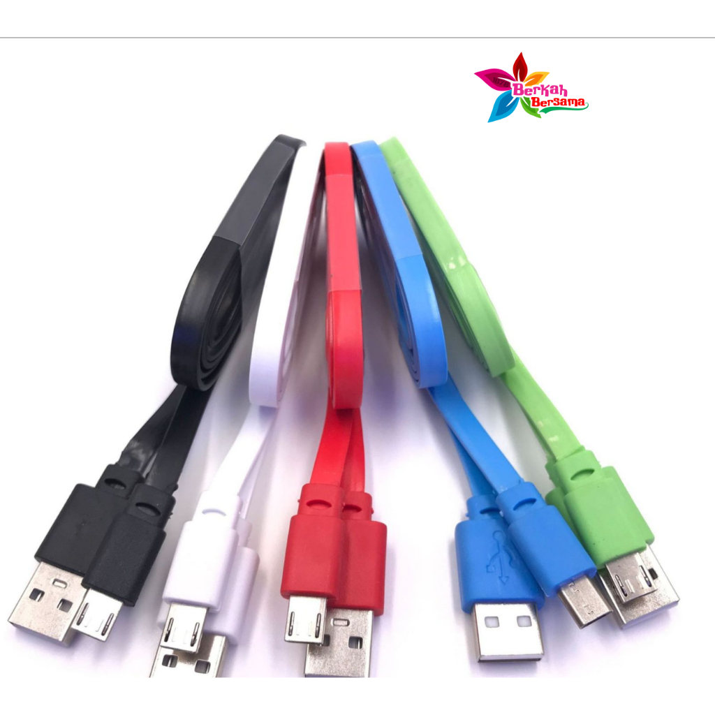 Kabel cable Data macaron pipih gepeng  Micro usb , tipe c usb , iPhone usb 2.4A Warna Lengkap Support Fast Charging 1M DATA CABLE Android &amp; iOS BB8531