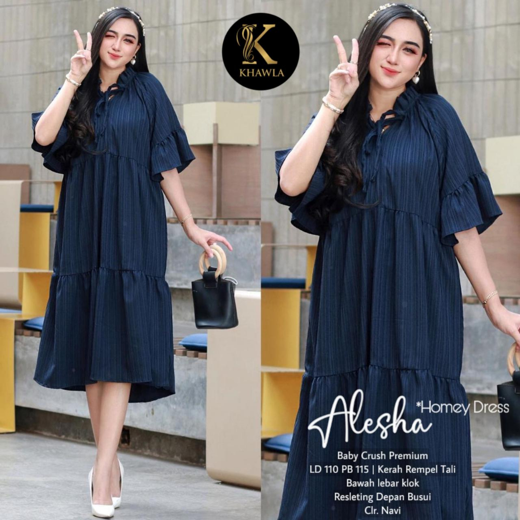 Alesha Homey Dress Baby Crush Premium Casual Dress Busui Original Produk By Khawla