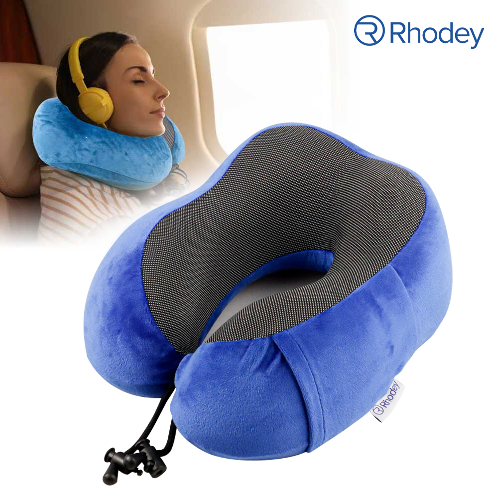 Bantal Leher U-Shape Foldable Travel Neck Pillow / Bantal Travel / Bantal Busa / Bantal Mobil - SER43 - Blue