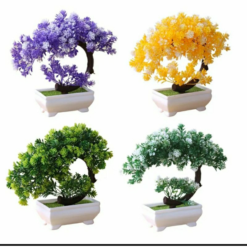 PEKANBARU_IMPORT Tanaman Artificial Bonsai Plastik Cemara Salju,Tanaman Pajangan indoor ..