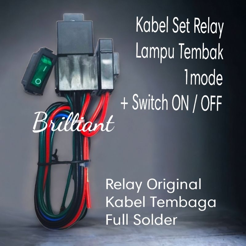 Kabel Set Relay Lampu Sorot / Tembak / Tambahan / Led - Mobil atau Motor 12v