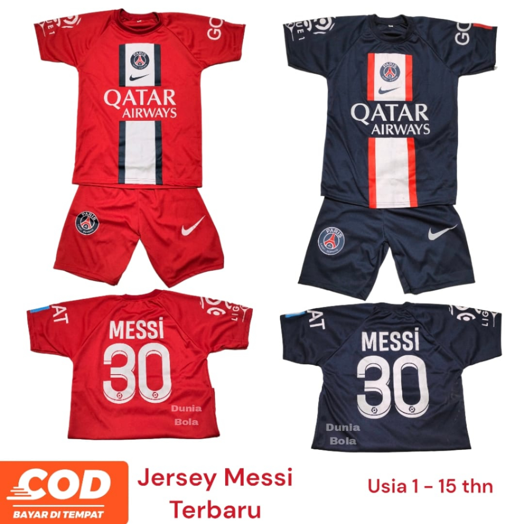 COD / SETELAN BAJU BOLA TERBARU 2023 KAOS ANAK LAKI LAKI TERMURAH PAKAIAN OLAHRAGA SEPAKBOLA KAOS FUTSAL PRIA MESSI MERAH NAVY NEW